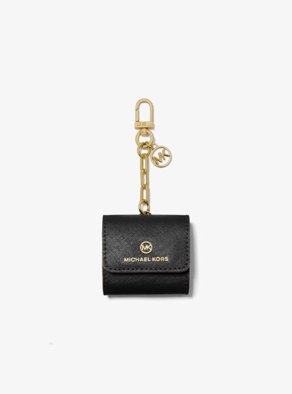 Damske Puzdro Na Mobil Michael Kors Saffiano Leather Clip Case For Apple AirPods® Čierne - Doplnky Michael Kors Obchod | AQCGH-0471